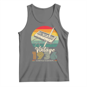 Vintage 1936 Tank Top 90th Birthday Turning 90 Year Old Gifts TS10 Black Heather Print Your Wear