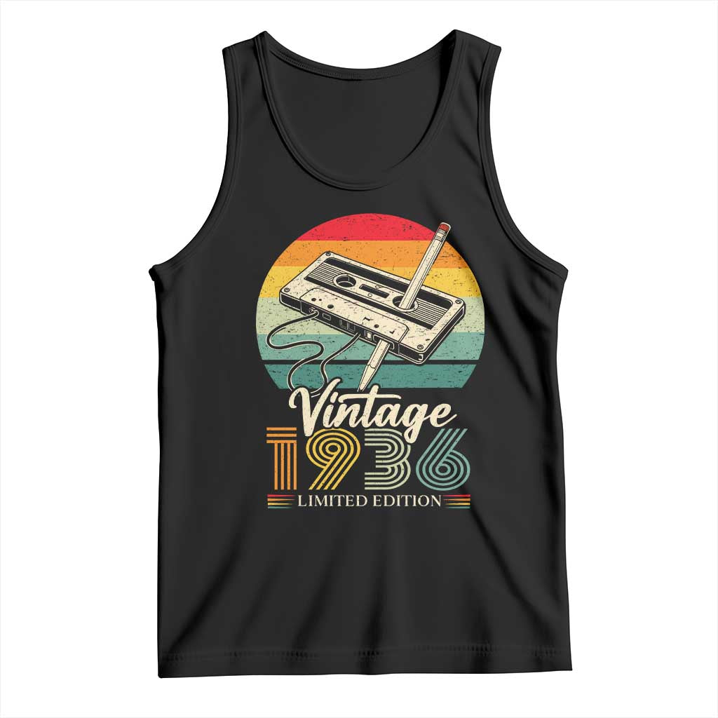 Vintage 1936 Tank Top 90th Birthday Turning 90 Year Old Gifts TS10 Black Print Your Wear