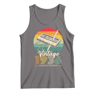 Vintage 1936 Tank Top 90th Birthday Turning 90 Year Old Gifts TS10 Deep Heather Print Your Wear