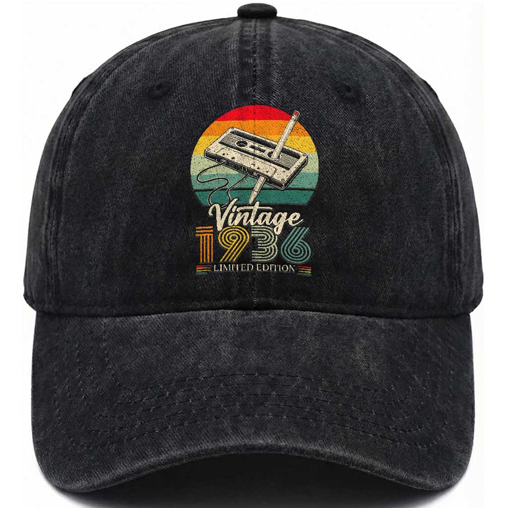 Vintage 1936 Washed Cotton Baseball Cap 90th Birthday Turning 90 Year Old Gifts TS10 Print Your Wear