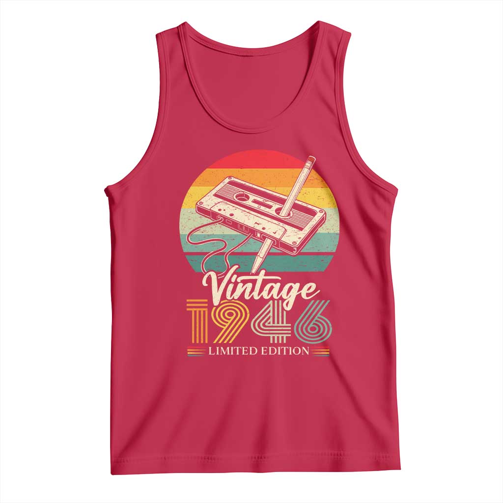 Vintage 1946 Tank Top 80th Birthday Turning 80 Year Old Gifts TS10 Red Print Your Wear