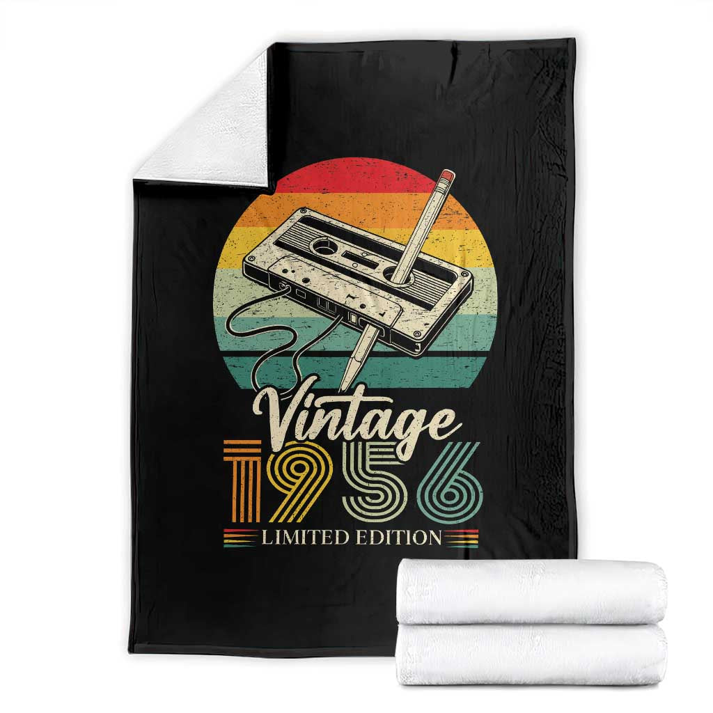Vintage 1956 Throw Blanket 70th Birthday Turning 70 Year Old Gifts TS10 Black Print Your Wear