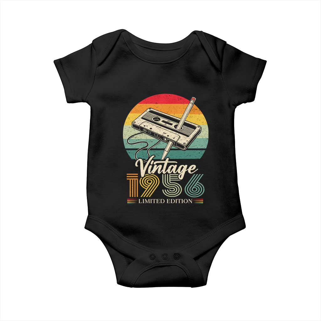 Vintage 1956 Baby Onesie 70th Birthday Turning 70 Year Old Gifts TS10 Black Print Your Wear