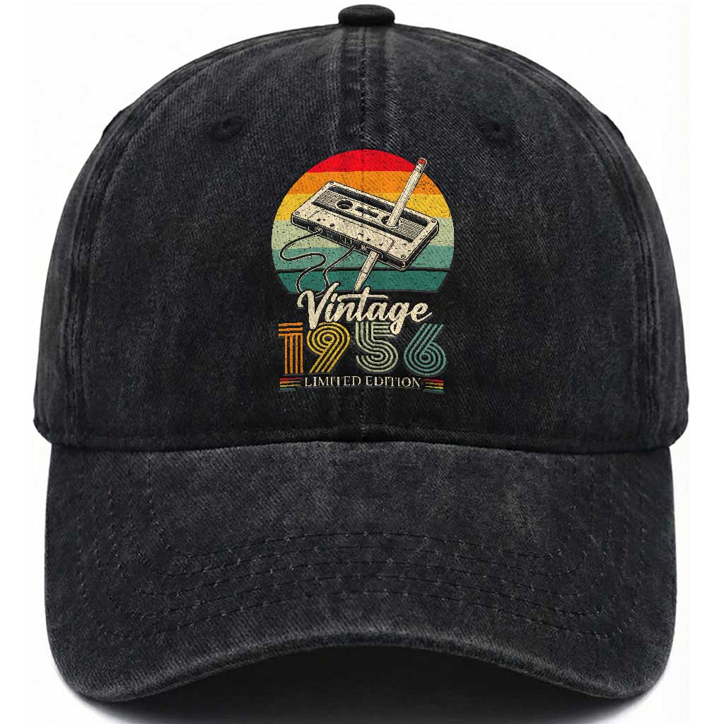 Vintage 1956 Washed Cotton Baseball Cap 70th Birthday Turning 70 Year Old Gifts TS10 Print Your Wear