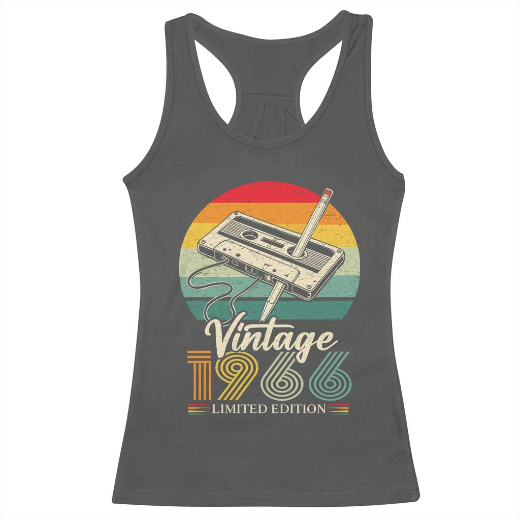Vintage 1966 Racerback Tank Top 60th Birthday Turning 60 Year Old Gifts TS10 Dark Heather Print Your Wear