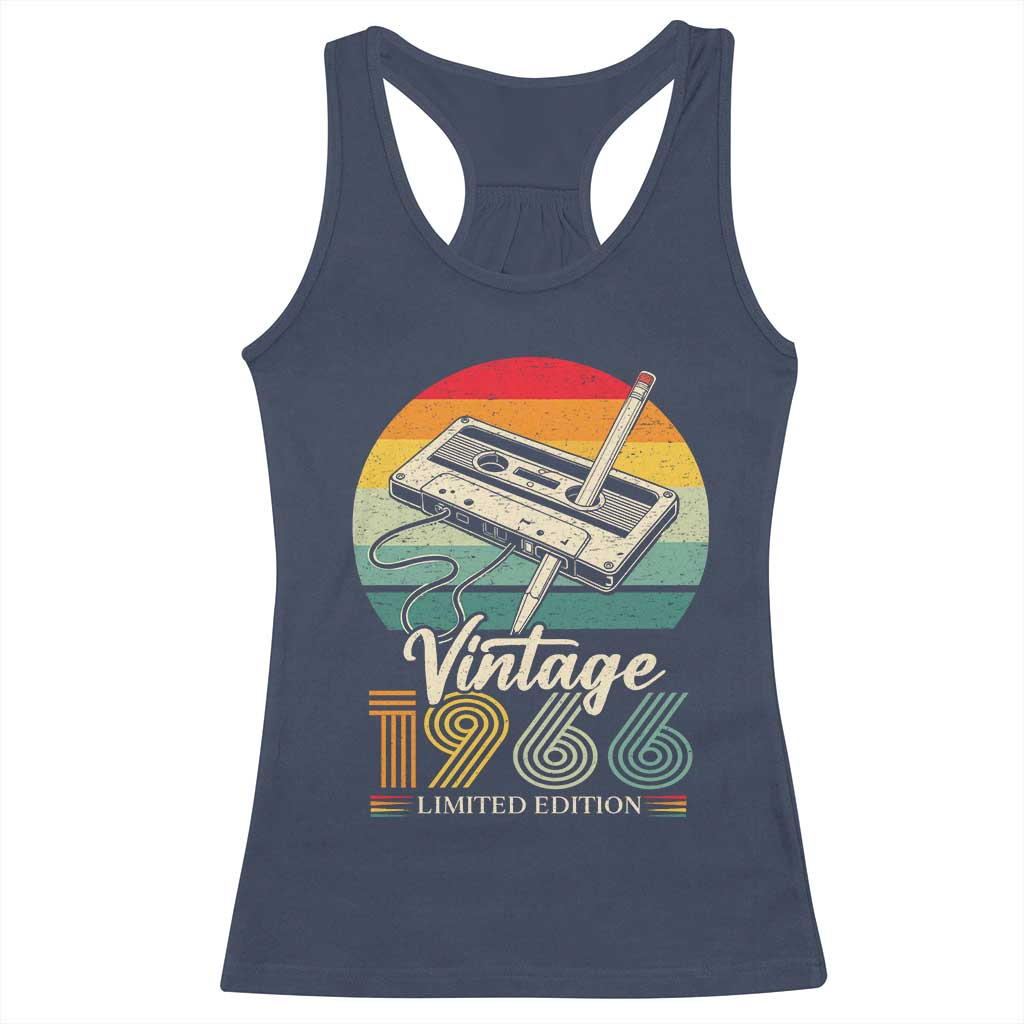 Vintage 1966 Racerback Tank Top 60th Birthday Turning 60 Year Old Gifts TS10 Navy Print Your Wear