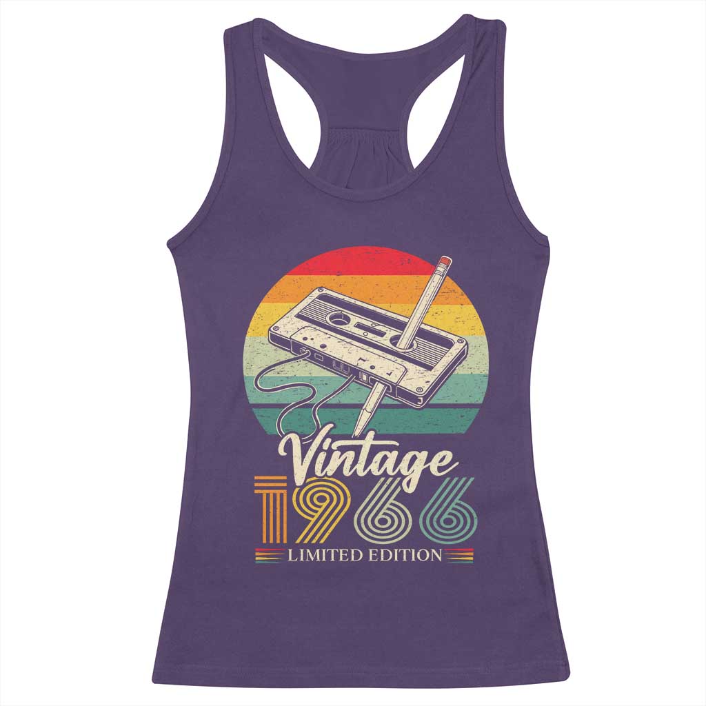 Vintage 1966 Racerback Tank Top 60th Birthday Turning 60 Year Old Gifts TS10 Purple Print Your Wear