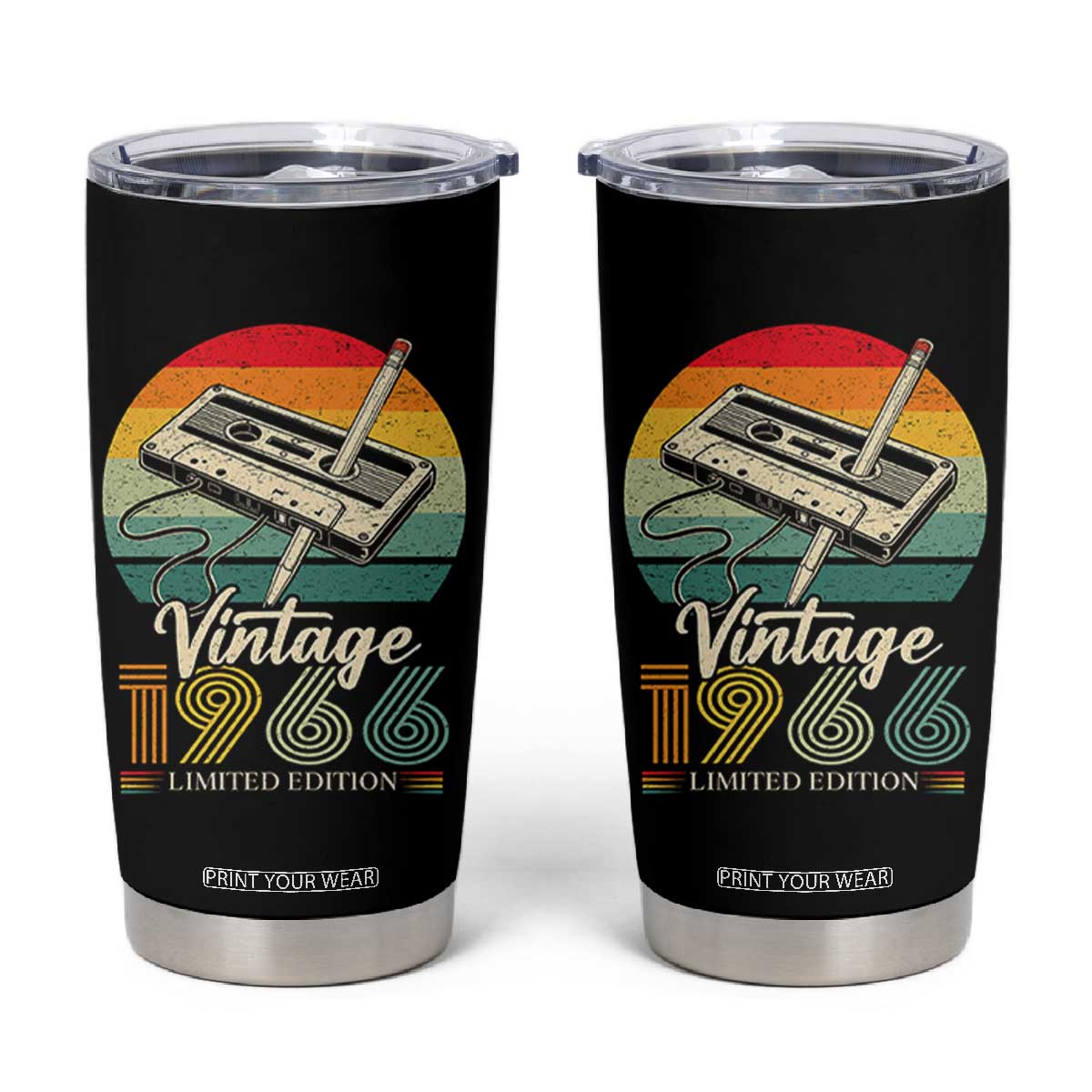 Vintage 1966 Tumbler Cup 60th Birthday Turning 60 Year Old Gifts TS10 Black Print Your Wear