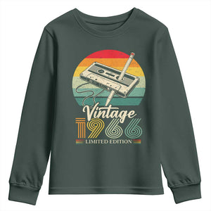 Vintage 1966 Youth Sweatshirt 60th Birthday Turning 60 Year Old Gifts TS10 Dark Forest Green Print Your Wear