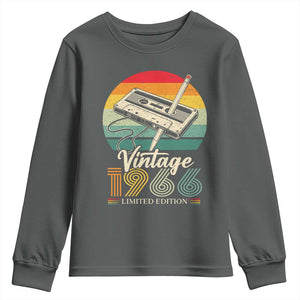 Vintage 1966 Youth Sweatshirt 60th Birthday Turning 60 Year Old Gifts TS10 Dark Heather Print Your Wear