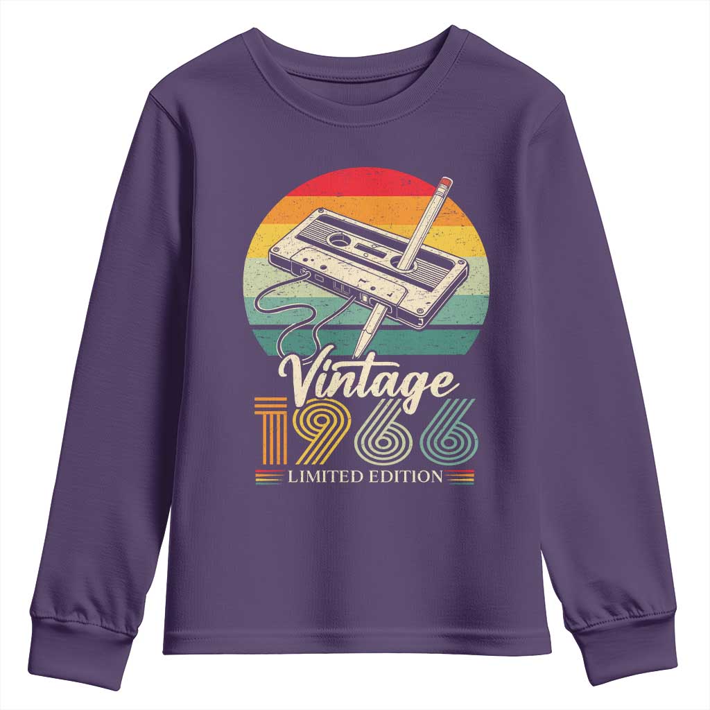 Vintage 1966 Youth Sweatshirt 60th Birthday Turning 60 Year Old Gifts TS10 Purple Print Your Wear