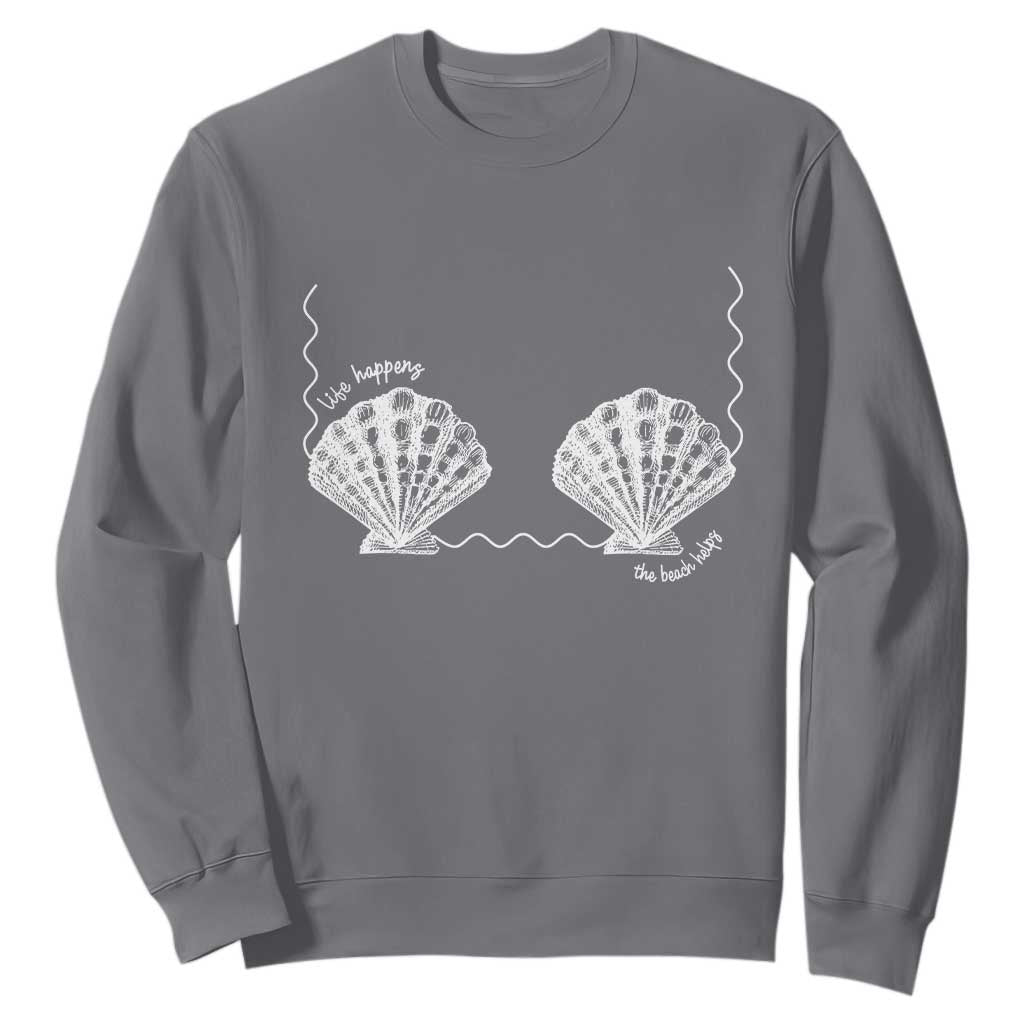 Seashell Bra Sweatshirt Mermaid Cute Summer Beach Vacation TS10 Charcoal Print Your Wear