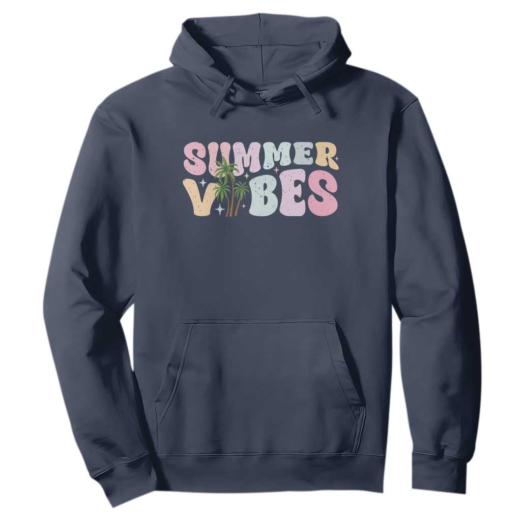 Summer Vibes Hoodie Beach Life Gift Distressed Beach Mom TS10 Navy Print Your Wear