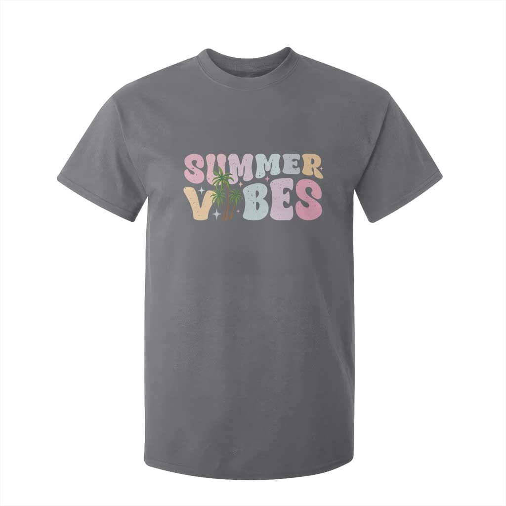 Summer Vibes T Shirt For Kid Beach Life Gift Distressed Beach Mom TS10 Charcoal Print Your Wear
