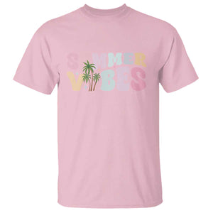 Summer Vibes T Shirt Beach Life Gift Distressed Beach Mom TS10 Light Pink Print Your Wear