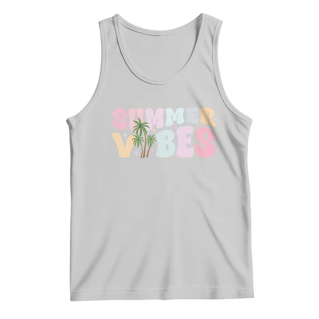 Summer Vibes Tank Top Beach Life Gift Distressed Beach Mom TS10 Ash Print Your Wear
