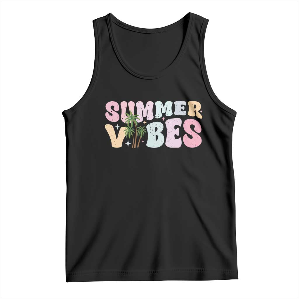 Summer Vibes Tank Top Beach Life Gift Distressed Beach Mom TS10 Black Print Your Wear