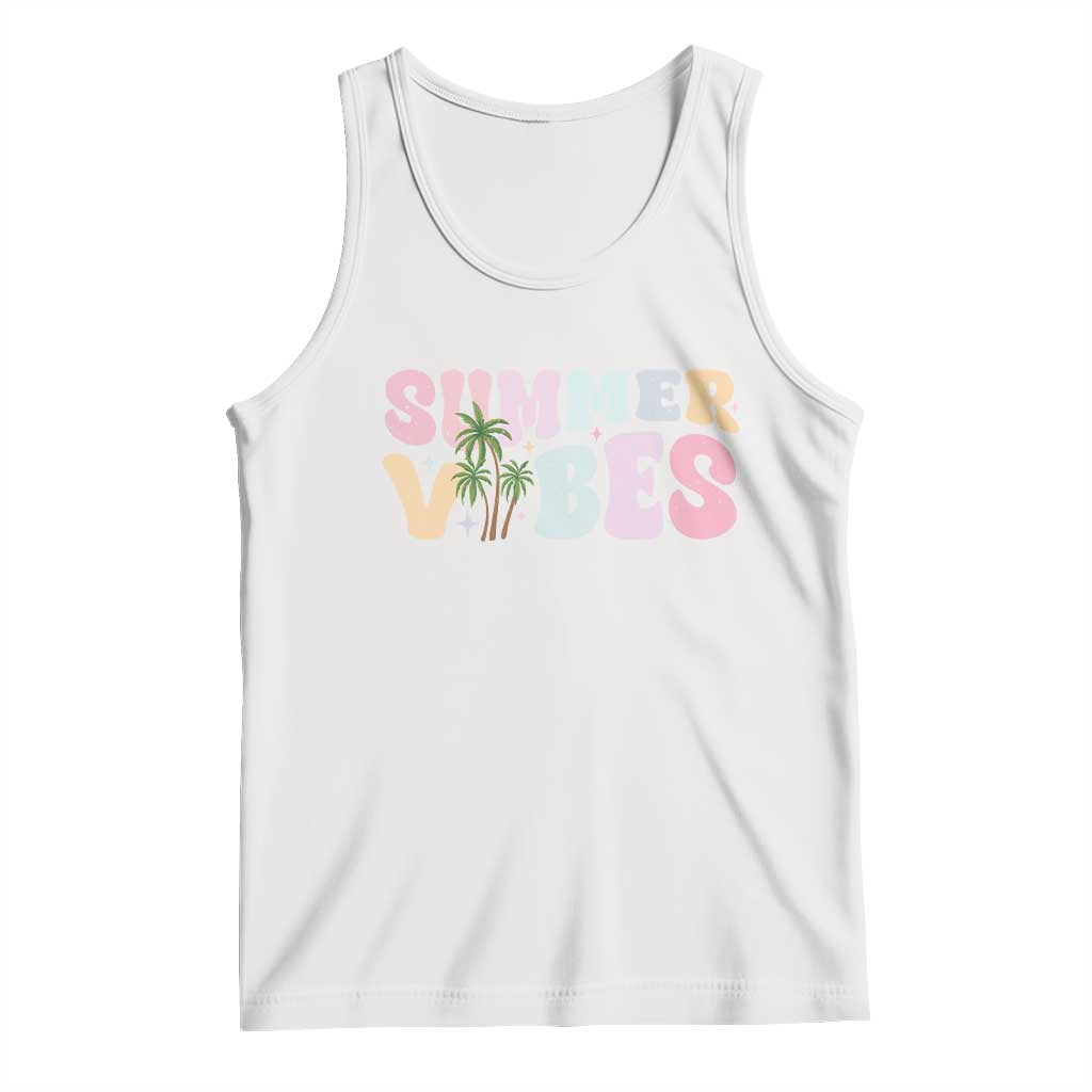 Summer Vibes Tank Top Beach Life Gift Distressed Beach Mom TS10 White Print Your Wear