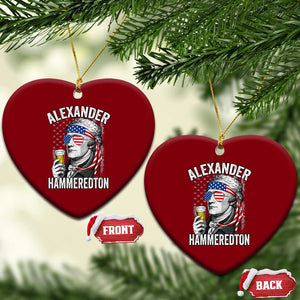 Funny Hamilton Drinking Ceramic Ornament Alexander Hammeredton 4th of July Beer Merica Flag TS10 Print Your Wear