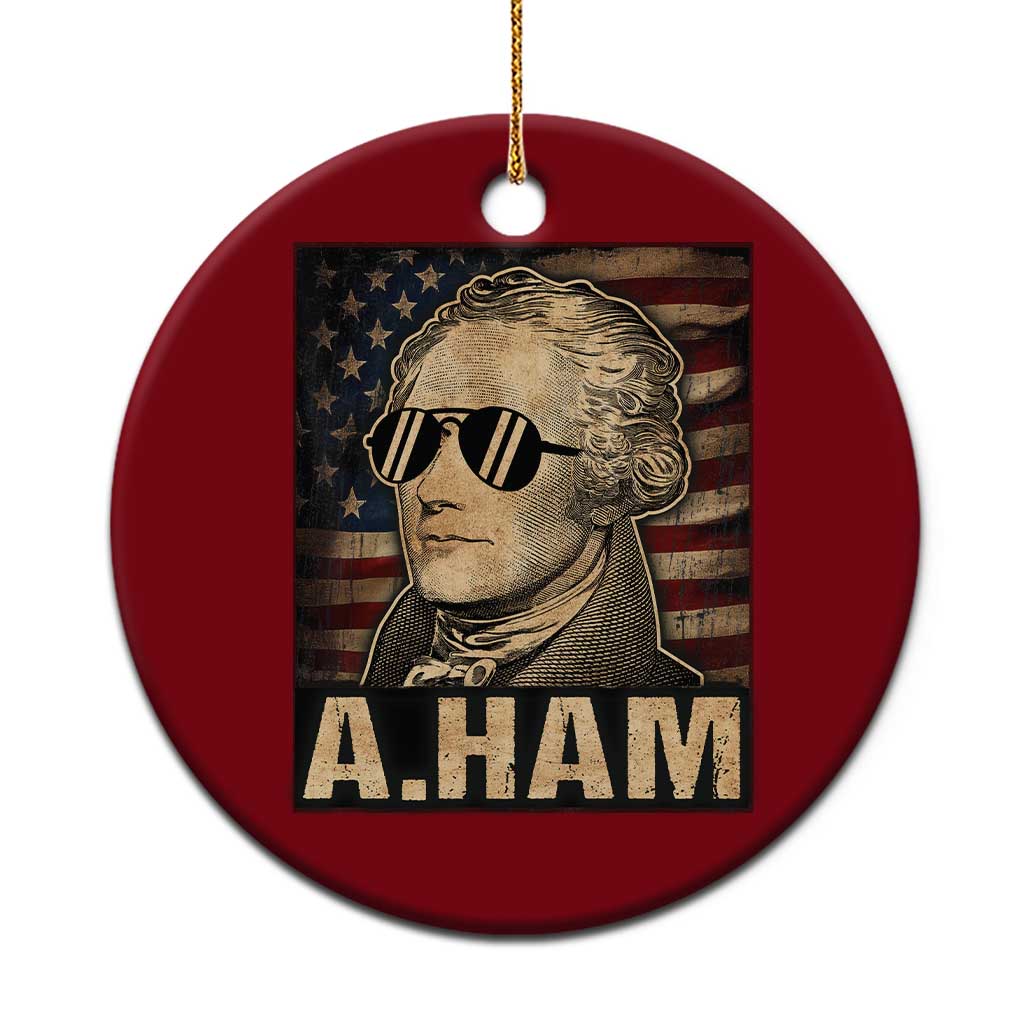 Alexander Hamilton Ceramic Ornament Vintage American Flag TS10 1pc Red Print Your Wear