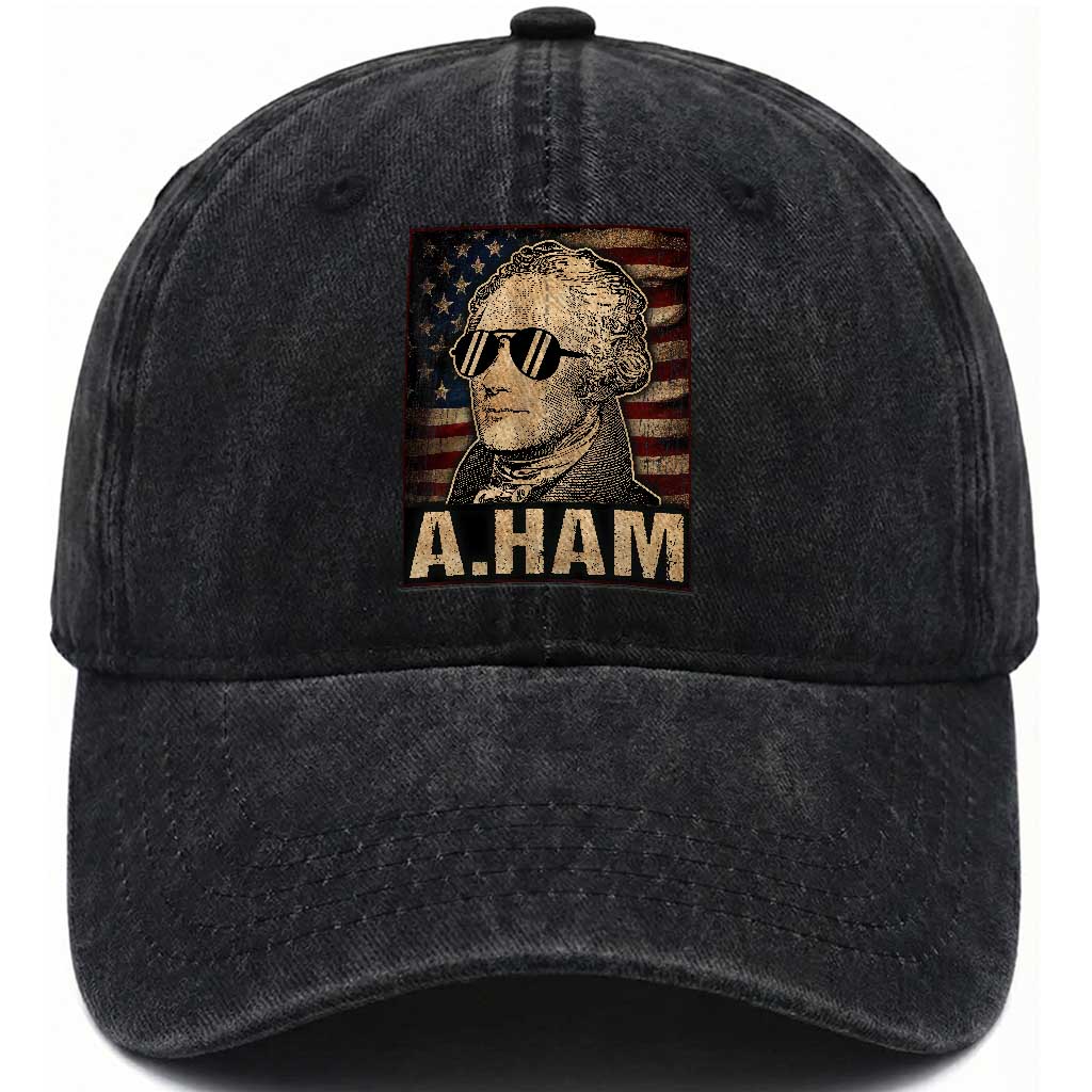 Alexander Hamilton Washed Cotton Baseball Cap Vintage American Flag TS10 Washed Cap Universal Fit Black Print Your Wear