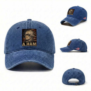 Alexander Hamilton Washed Cotton Baseball Cap Vintage American Flag TS10 Washed Cap Universal Fit Royal Blue Print Your Wear