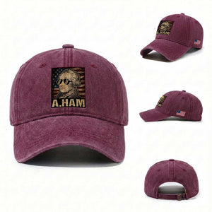 Alexander Hamilton Washed Cotton Baseball Cap Vintage American Flag TS10 Washed Cap Universal Fit Burgundy Print Your Wear