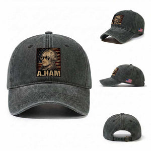 Alexander Hamilton Washed Cotton Baseball Cap Vintage American Flag TS10 Washed Cap Universal Fit Dark Green Print Your Wear
