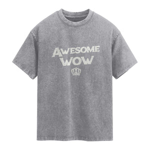 Awesome Wow Washed Cotton T-Shirt Alexander Hamilton Lover