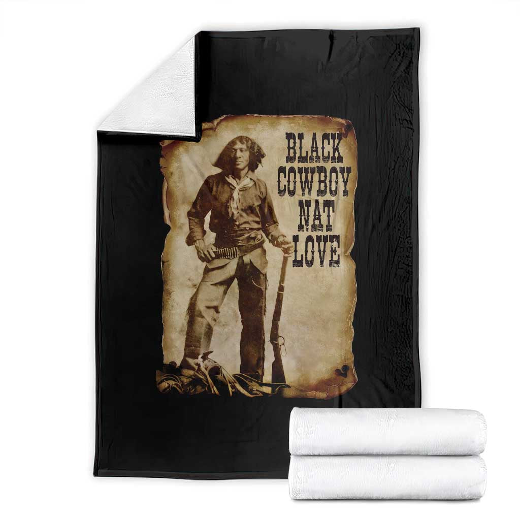 Black Cowboy Nat Love Throw Blanket African American Western Rodeo Melanin Black History Texas TS10 Black Print Your Wear