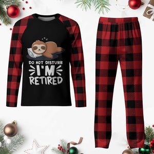 Funny Retirement Gifts Plaid Pajama Set Do Not Disturb Im Retired Sloth TS10 Buffalo Plaid Print Your Wear