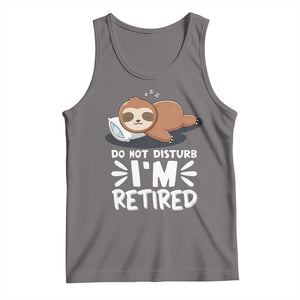 Funny Retirement Gifts Tank Top Do Not Disturb Im Retired Sloth TS10 Deep Heather Print Your Wear