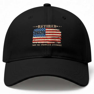 Retirement 2026 Baseball Cap Vintage Retired Not My Problem Anymore American Flag TS10 Print Your Wear