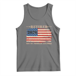 Retirement 2026 Tank Top Vintage Retired Not My Problem Anymore American Flag TS10 Black Heather Print Your Wear