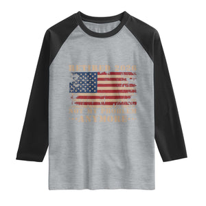 Vintage Retirement 2026 Raglan Shirt Retired Not My Problem Anymore Retro American Flag TS10 Heather Gray Black Print Your Wear
