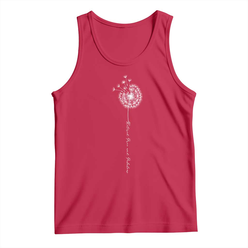 Retirement Gifts For Her Tank Top Retired Free And Fabulous Dandelion TS10 Red Print Your Wear