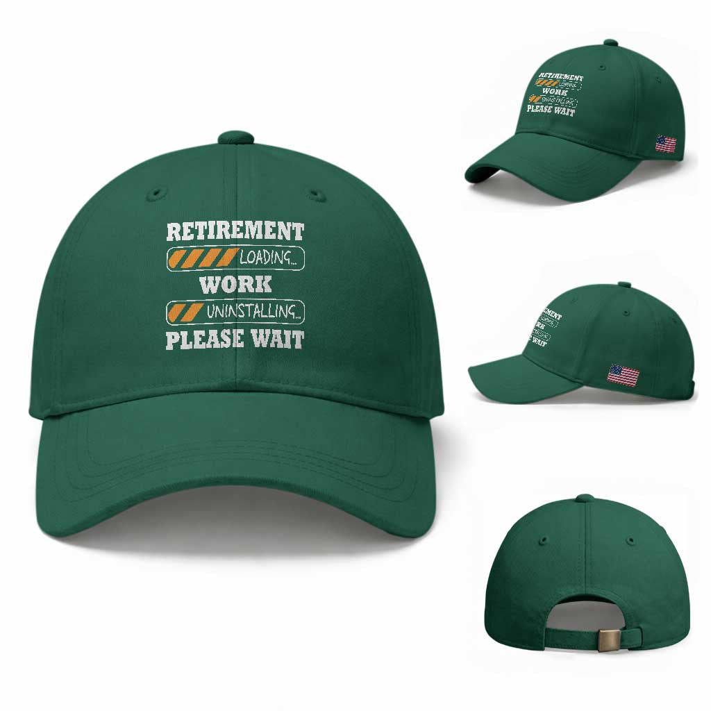 Retirement Loading Baseball Cap Work Uninstalling Soon To Be Retired Retiring TS10 Baseball Cap Universal Fit Irish Green Print Your Wear