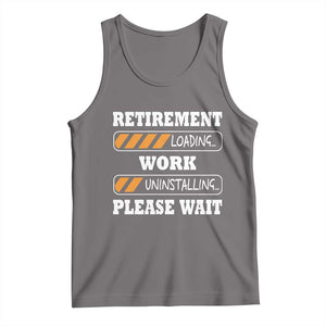 Retirement Loading Tank Top Work Uninstalling Soon To Be Retired Retiring TS10 Deep Heather Print Your Wear