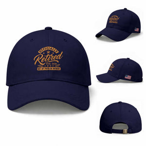 Official Retired 2026 Baseball Cap Not My Problem Anymore Retro Vintage Retiring TS10 Baseball Cap Universal Fit Dark Blue Print Your Wear