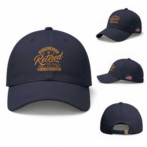 Official Retired 2026 Baseball Cap Not My Problem Anymore Retro Vintage Retiring TS10 Baseball Cap Universal Fit Navy Print Your Wear