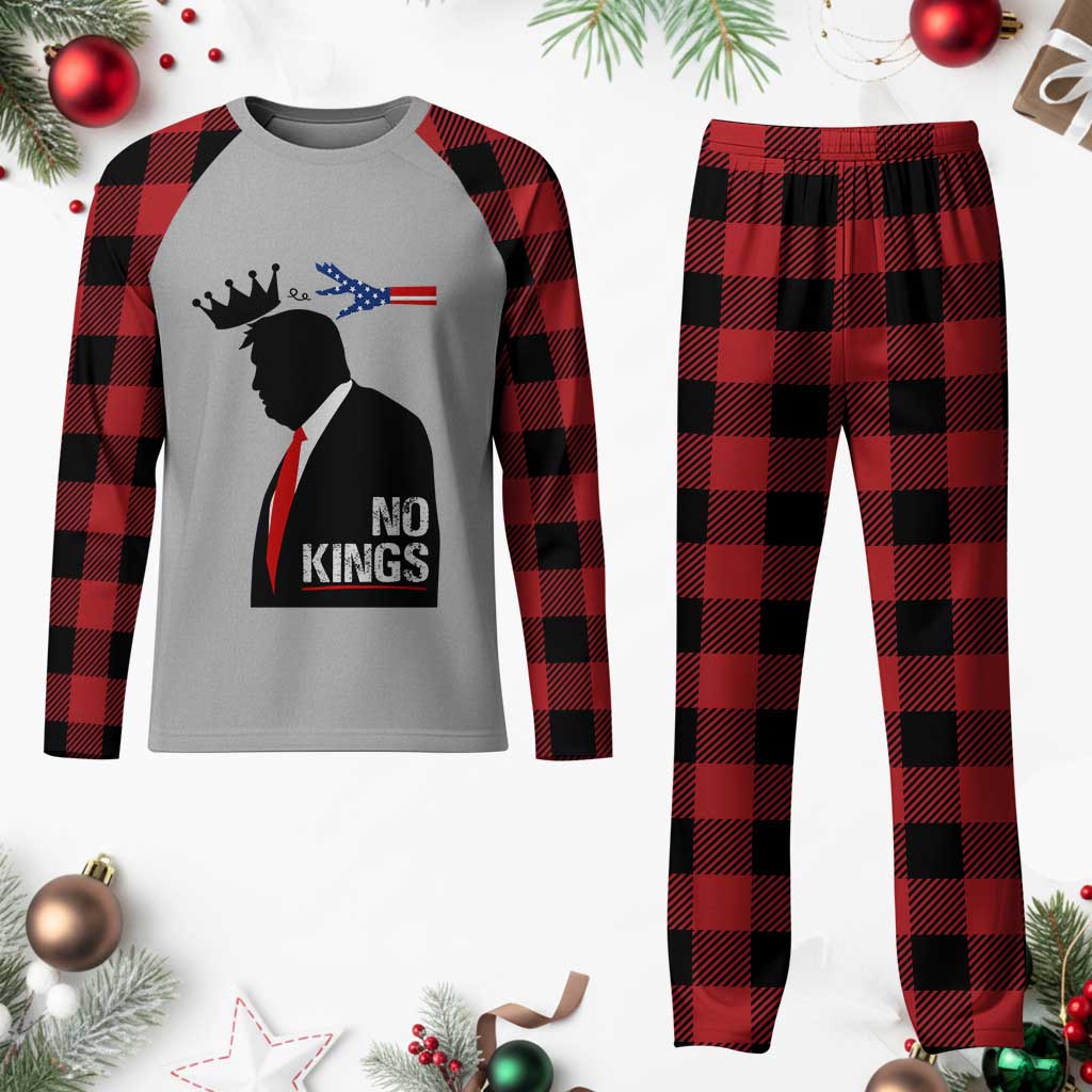 No Kings Plaid Pajama Set Funny Resist Meme TS10 Buffalo Plaid Print Your Wear