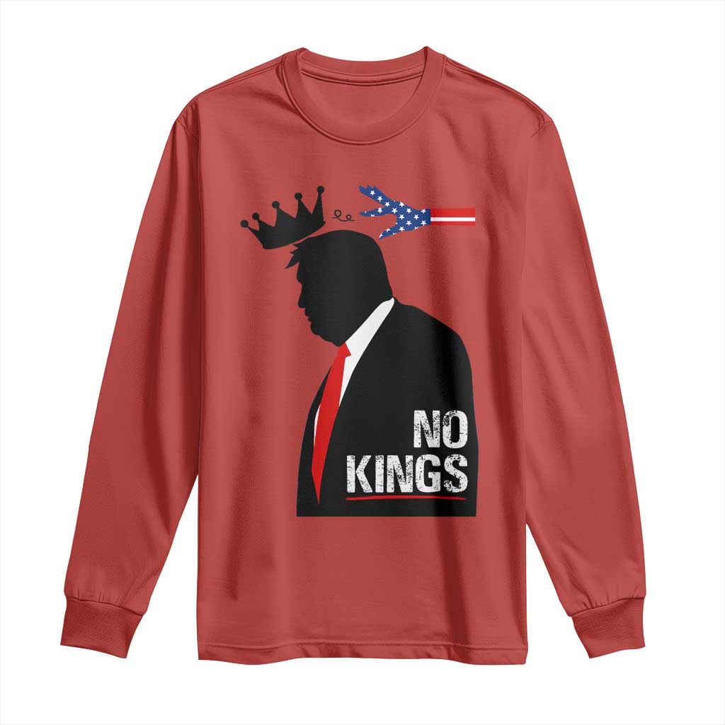 No Kings Long Sleeve Shirt Funny Resist Meme TS10 Red Print Your Wear