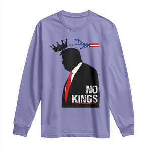 No Kings Long Sleeve Shirt Funny Resist Meme TS10 Violet Print Your Wear