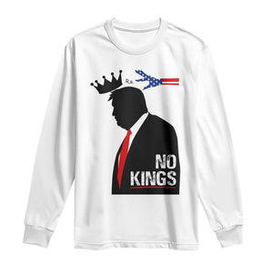 No Kings Long Sleeve Shirt Funny Resist Meme TS10 White Print Your Wear