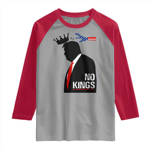 No Kings Raglan Shirt Funny Resist Meme TS10 Sport Gray Red Print Your Wear