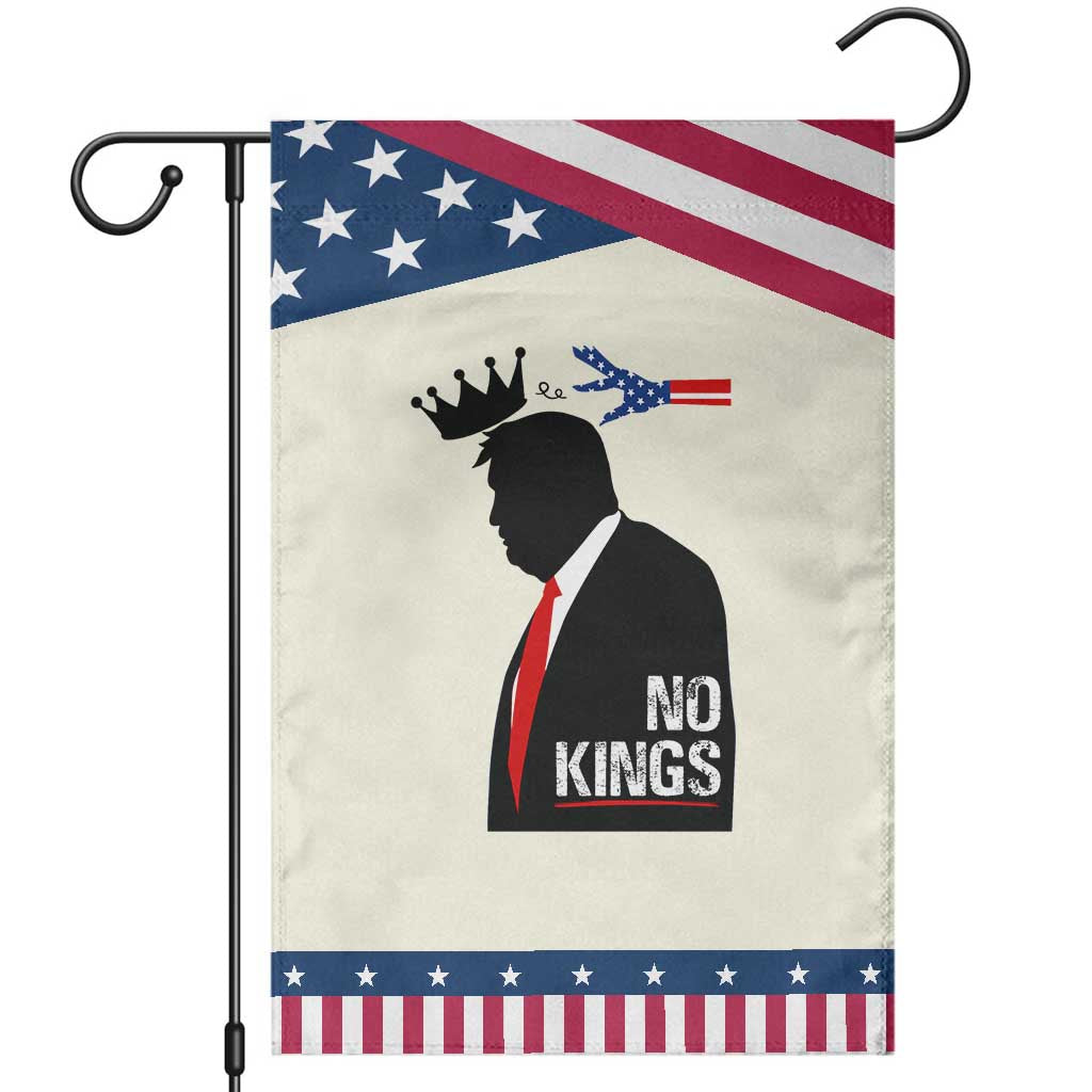 No Kings Garden Flag Funny Resist Meme TS10 Modern Beige Blue Print Your Wear