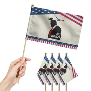 No Kings Patriotic Handheld Flag Funny Resist Meme TS10 Print Your Wear