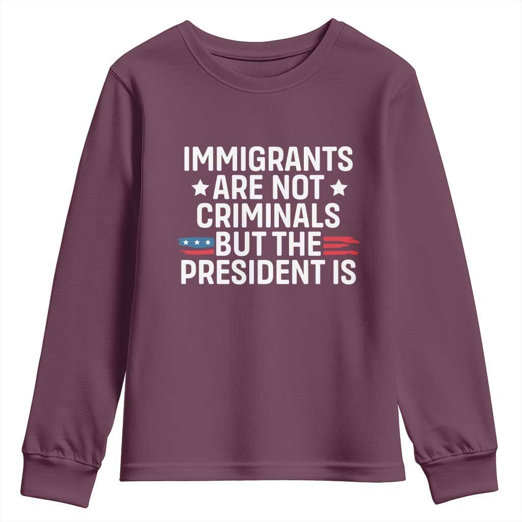 Pro Immigration Youth Sweatshirt Social Justice Anti Racism TS10 Maroon Print Your Wear