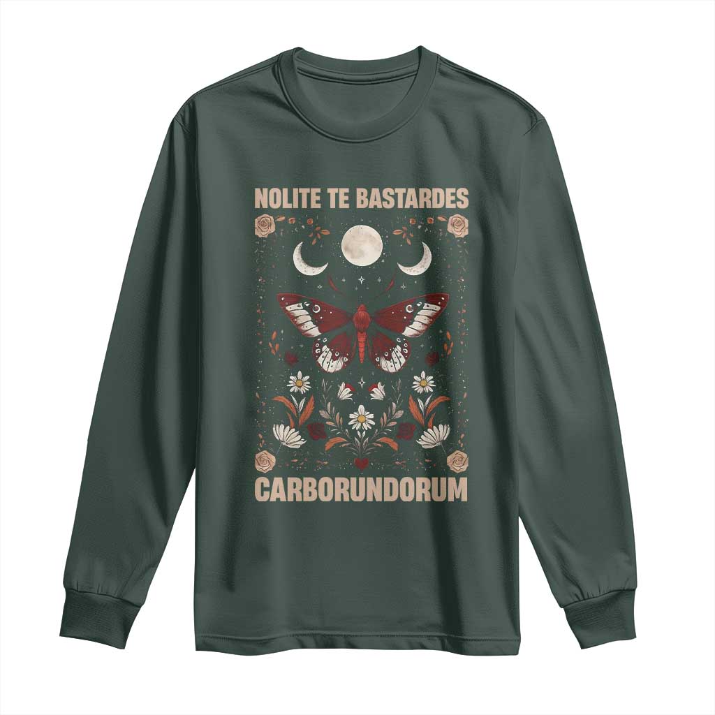 Subtle Feminist Long Sleeve Shirt Women's Rights Dont Let The Bastards Grind You Down TS10 Dark Forest Green Print Your Wear