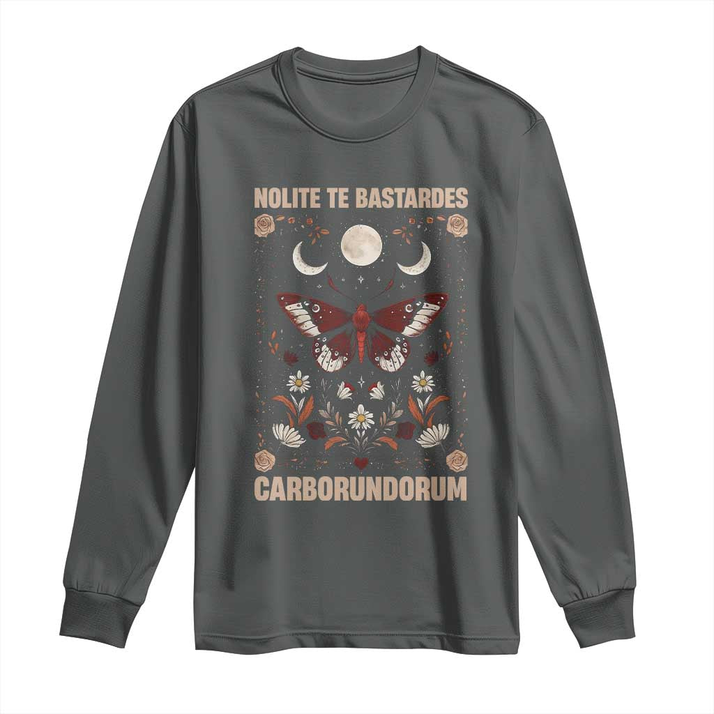 Subtle Feminist Long Sleeve Shirt Women's Rights Dont Let The Bastards Grind You Down TS10 Dark Heather Print Your Wear